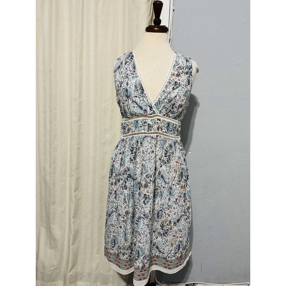 Max Studio Specialty Product Vintage Boho Babydoll Print Lined Cotton Sundress S